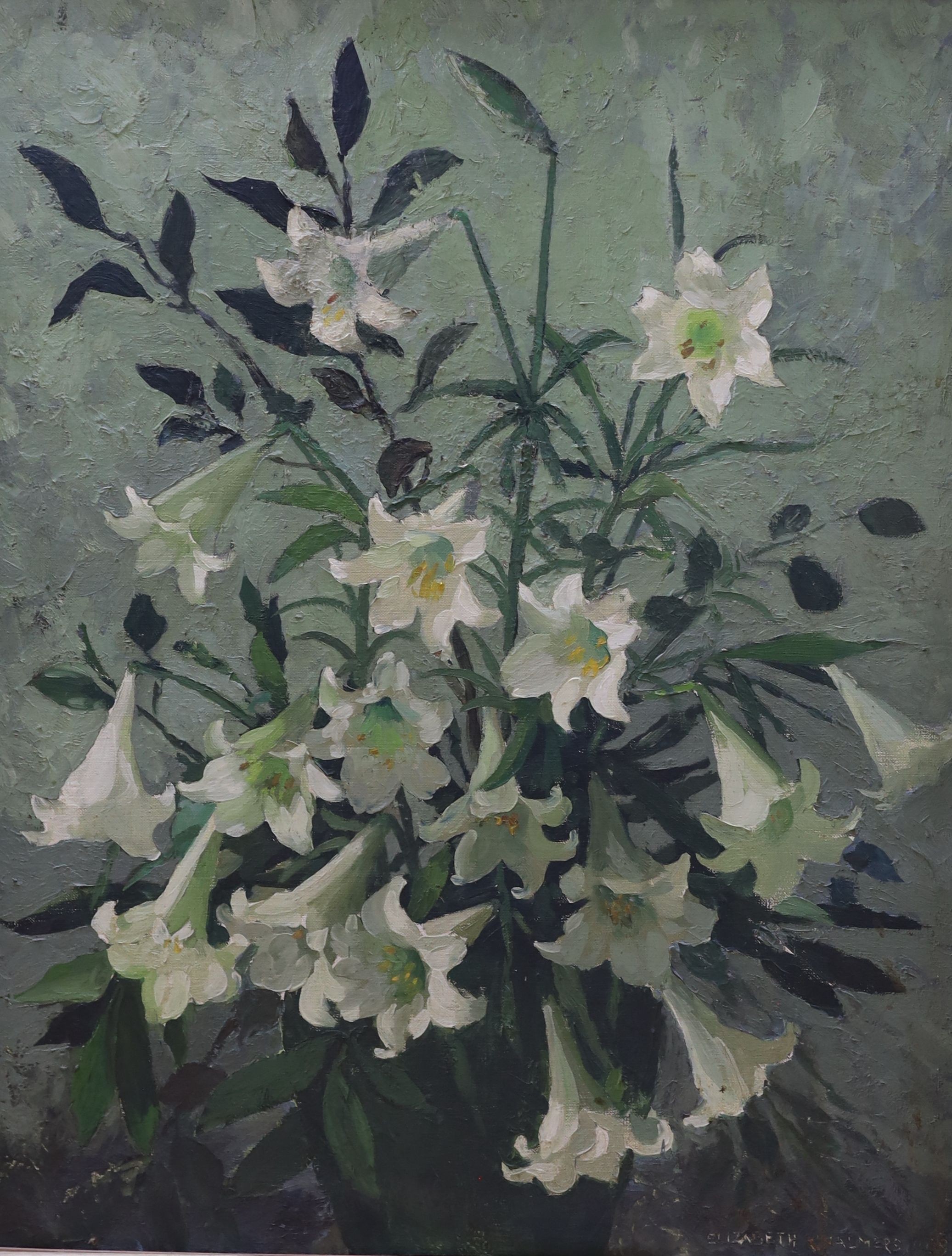Lady Elizabeth Chalmers (1894-1939), oil of canvas, 'Lilies', signed, 91 x 70cm